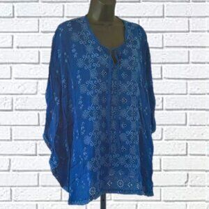 Johnny Was  |  Embroidered Eyelet Poncho Top